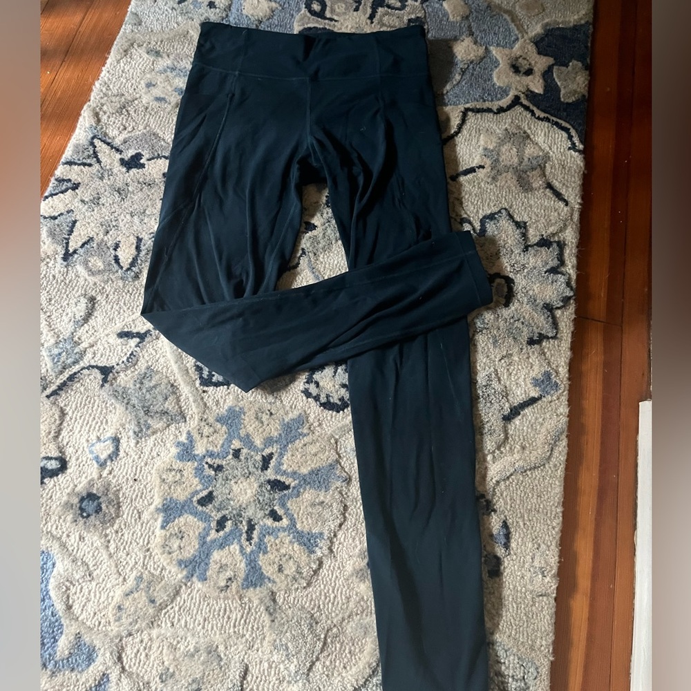 athleta girls dark green/teal leggings. sz 16